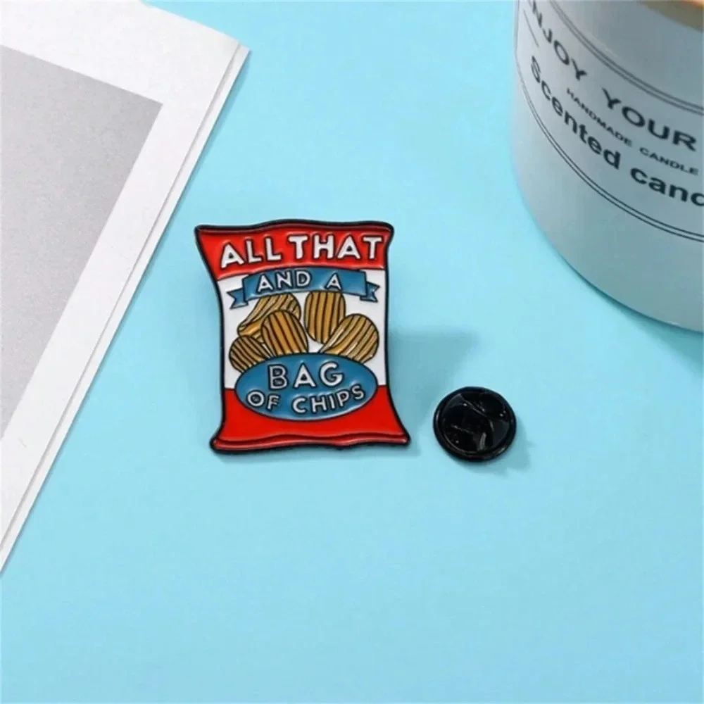 Red white blue All That bag of chips enamel pin backpack clothes bag hat denim